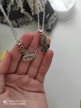 2 unids/set mejor amigo collar encanto señora Corazón Arco Iris grabar mejor amigo para siempre COLLAR COLGANTE amistad mejores amigos regalo de la joyería