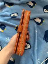 Cartera de cuero con cera de aceite para mujer, monedero de gran capacidad, con cremallera, bolso de mano largo, tarjetero, 2020