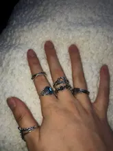 Conjunto de anillo con gemas estilo Retro bohemio para mujer, sortija, flor de cristal, elefante, Loto hueco, 32 estilos, regalo de aniversario de boda