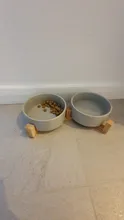 De cerámica cuenco para gato mascota cachorro suministros de alimentación dos mascotas cuencos de comida de perro alimentador de agua accesorios para perro Durable múltiples opción de color