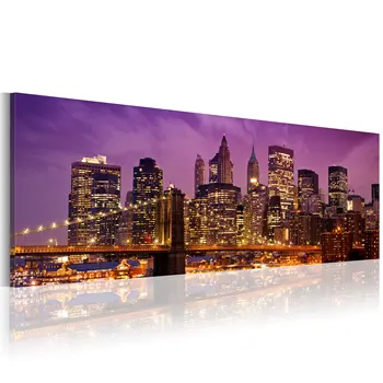 

Table-Canvas print-Night in New York-120x40