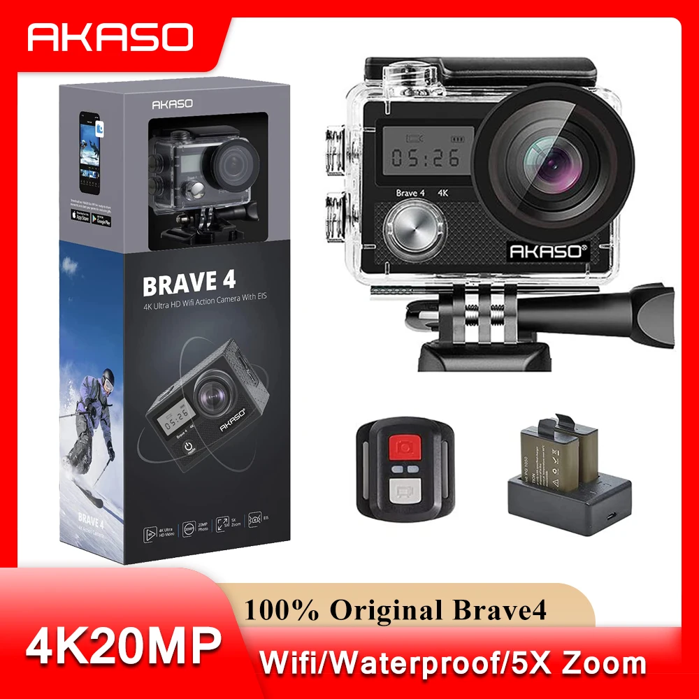 Brave AKASO 4K Action Camera Waterproof With Floating Grip