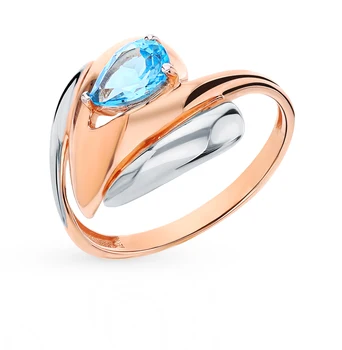 

Gold ring with Topaz sunlight sample 585