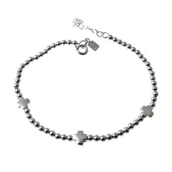 

Law silver bracelet 925m smooth 18cm. Center reason crossings balls closure reasa