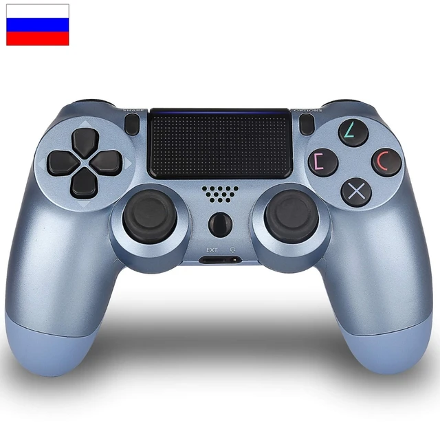 Wireless Bluetooth gamepad controller for PS4, controller suitable for iOS, Android, PS4, PC, wireless Bluetooth game controller for PC mobile phone TV box computer joystick for tablet PC TV gamepad joypad controller Titanium Blue