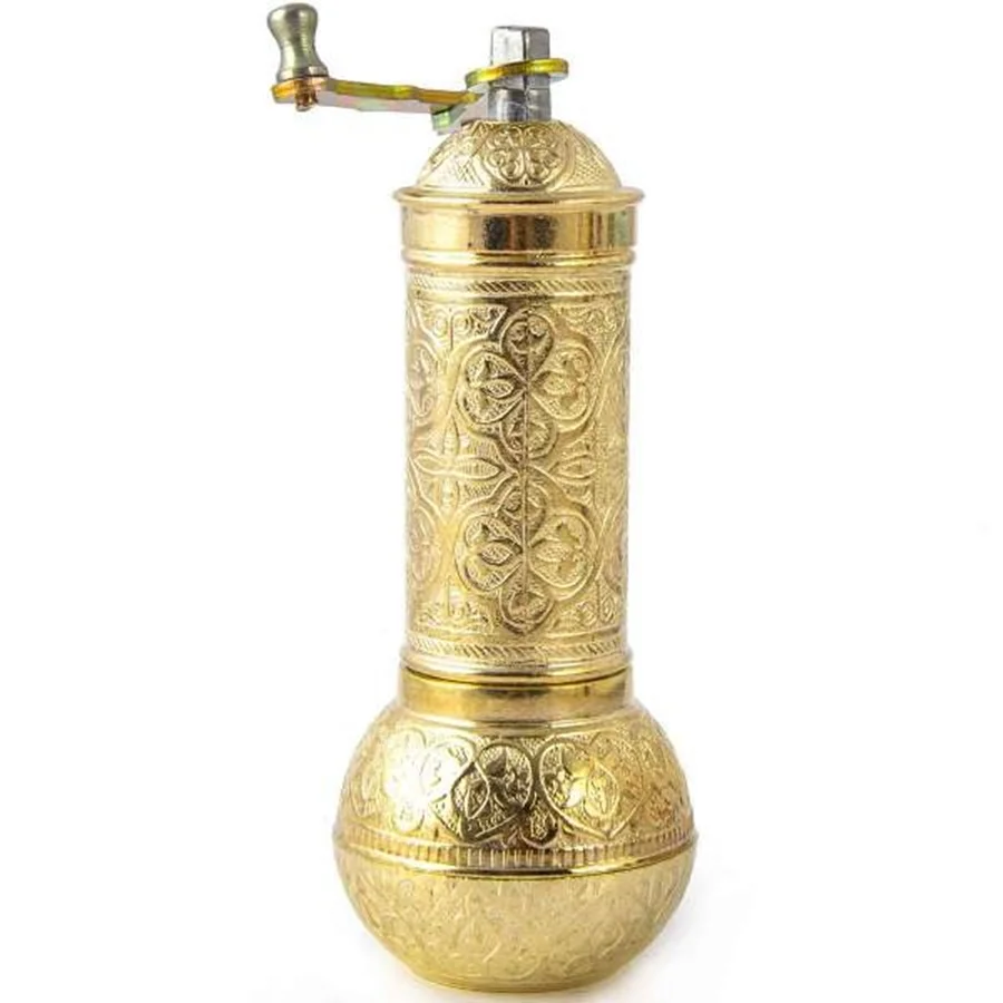 

Grinder Spice Coffee Mill Copper Engraved Embroidered Coarse Crusher Authentic Kitchen Utensils Practical Product Decoration Dec