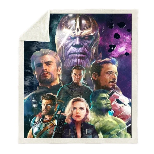 picture color Супергерой, Мстители, с принтом, шерпа, одеяло, диване, покрывало для дивана, путешествия, постельные принадлежности, выход, Флисовое одеяло, покрывало, толстый гобелен - Цвет: picture color