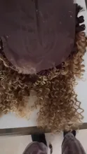 Mágico Pelo Rizado Afro tejido de pelo sintético 16-20 pulgadas 7 unids/lote mechones con cierre encaje africano extensores de cabello para mujer