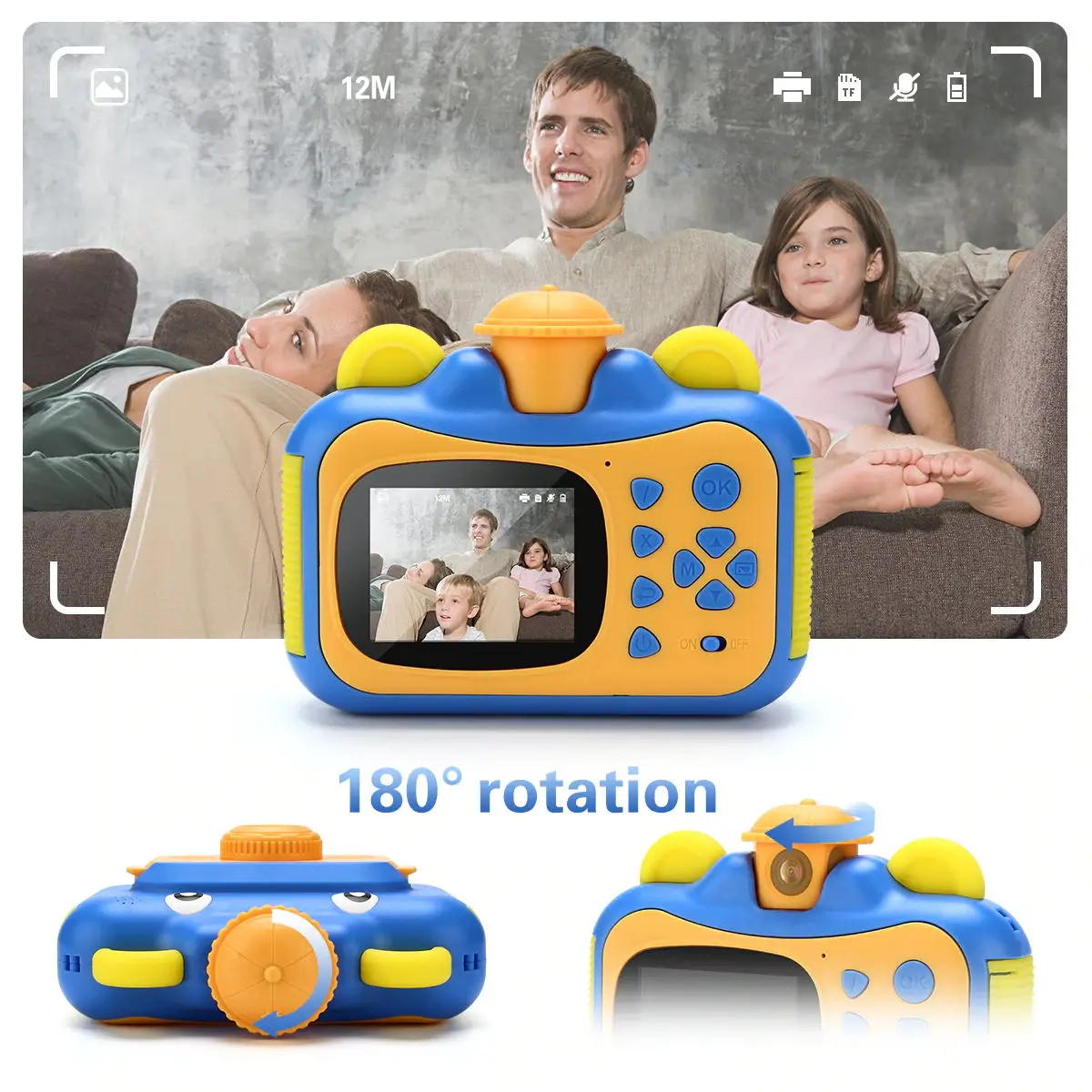 Kids Camera Instant Print Camera For Children 1080P Hd Video Photo Camera Toys With 32Gb Card