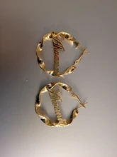 Pendientes de aro de bambú de acero inoxidable, joyería personalizable con nombre, estilo bambú, aretes encantadores, regalo de nombre, 4-8cm