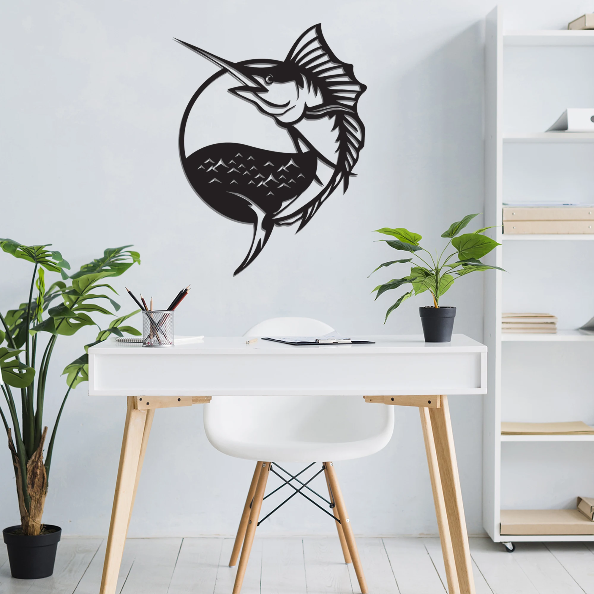 

Marlin Wall Decor, Metal Wall Art, Minimalist Design, Nautical Decor, Fish Decor, Marine Wall Art, Lake House Decor,Sea Life