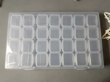 Mordoa-caja de almacenamiento de cuentas de plástico transparente con 28 ranuras, caja organizadora para herramientas de manicura de decoración de uñas, expositor de joyería