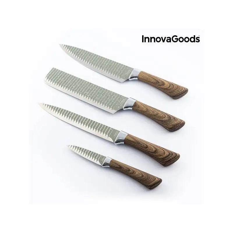 Knife set Namiutsu Wood& Stone Swiss · Q InnovaGoods(4 PCs