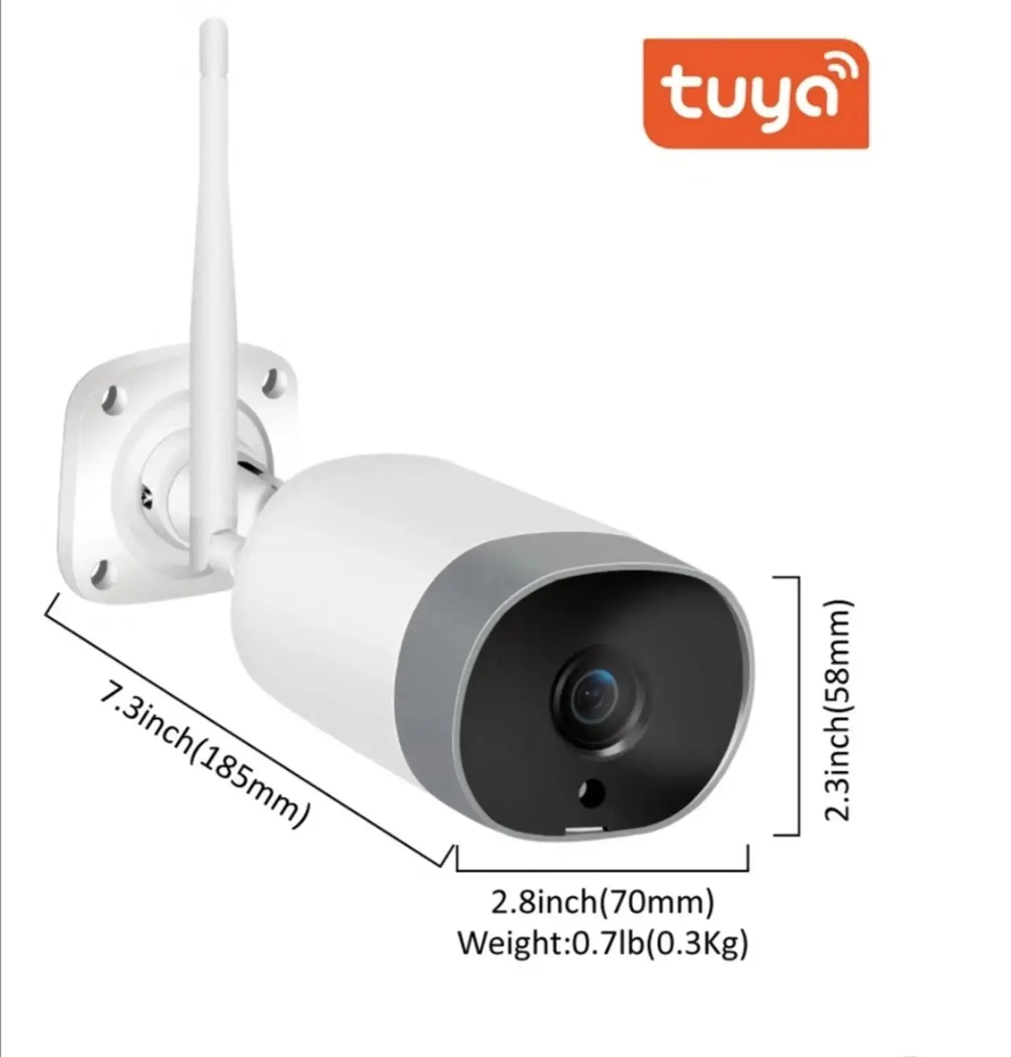 

Tuya Smart Life wireless bullet wifi outdoor camera waterproof IP66 Works with google chromecast smart display amazon echo show