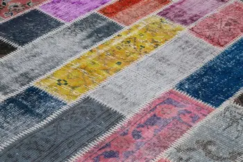 

206x306 Cm Multicolor Handmade Modern Patchwork Rug-7x10 Ft