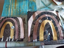 Camiseta a juego con estampado de Arco Iris para madre e hija, camiseta de manga corta con apariencia familiar, ropa de madre e hija, 1 unidad