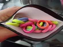 50 unids/bolsa a rayas estilo encantador niños Pelo elástico bandas 6 colores de mezcla de los niños la cabeza accesorios para el cabello, cuerda para las niñas