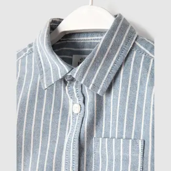 

Baby shirt OXFORD Striped gray blue