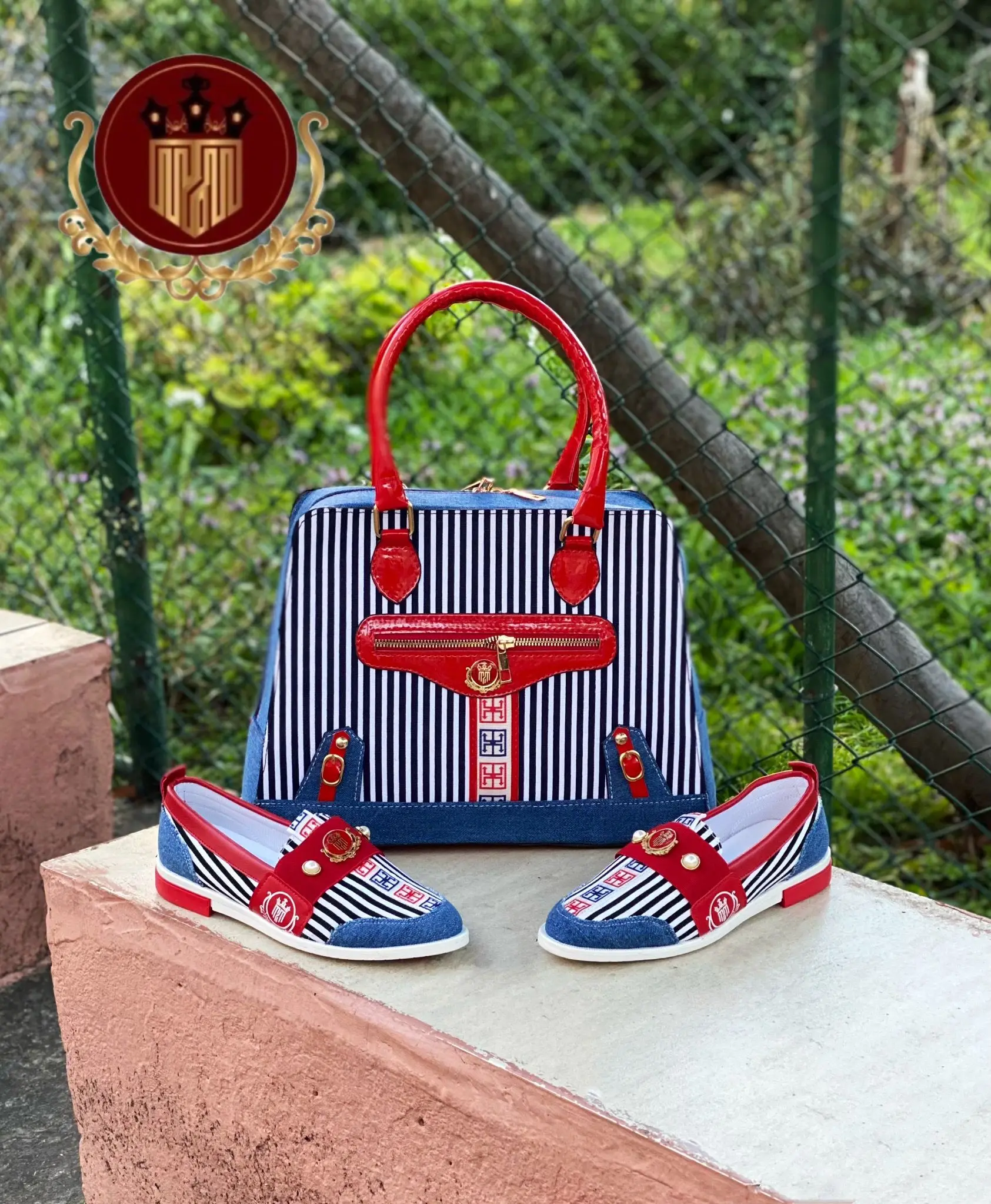 

Miss Melisa jeans pattern ballet shoes & bag set Code B132