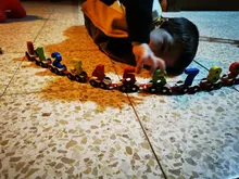 Juguetes Montessori para bebés, juego de tren de números de madera, modelo de figura, 0 ~ 9, 11 Uds.