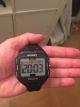 Reloj deportivo Digital multifunción para hombre, cronógrafo con alarma, 5Bar, luz trasera, pantalla cuadrada, resistente al agua, números grandes