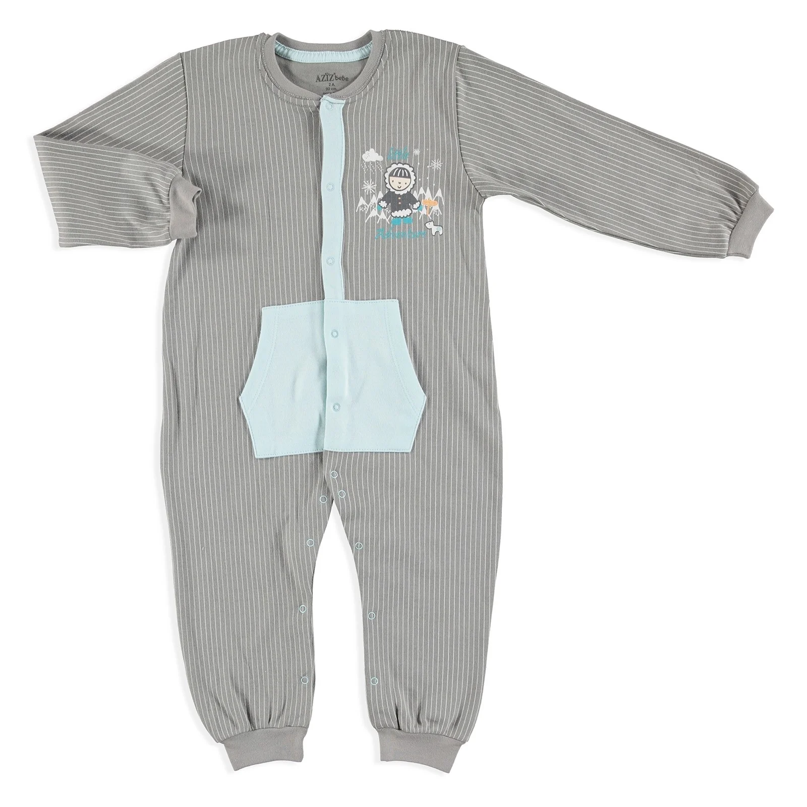 Ebebek Aziz Bebe Adventure/комбинезон с длинными рукавами и карманом для маленьких