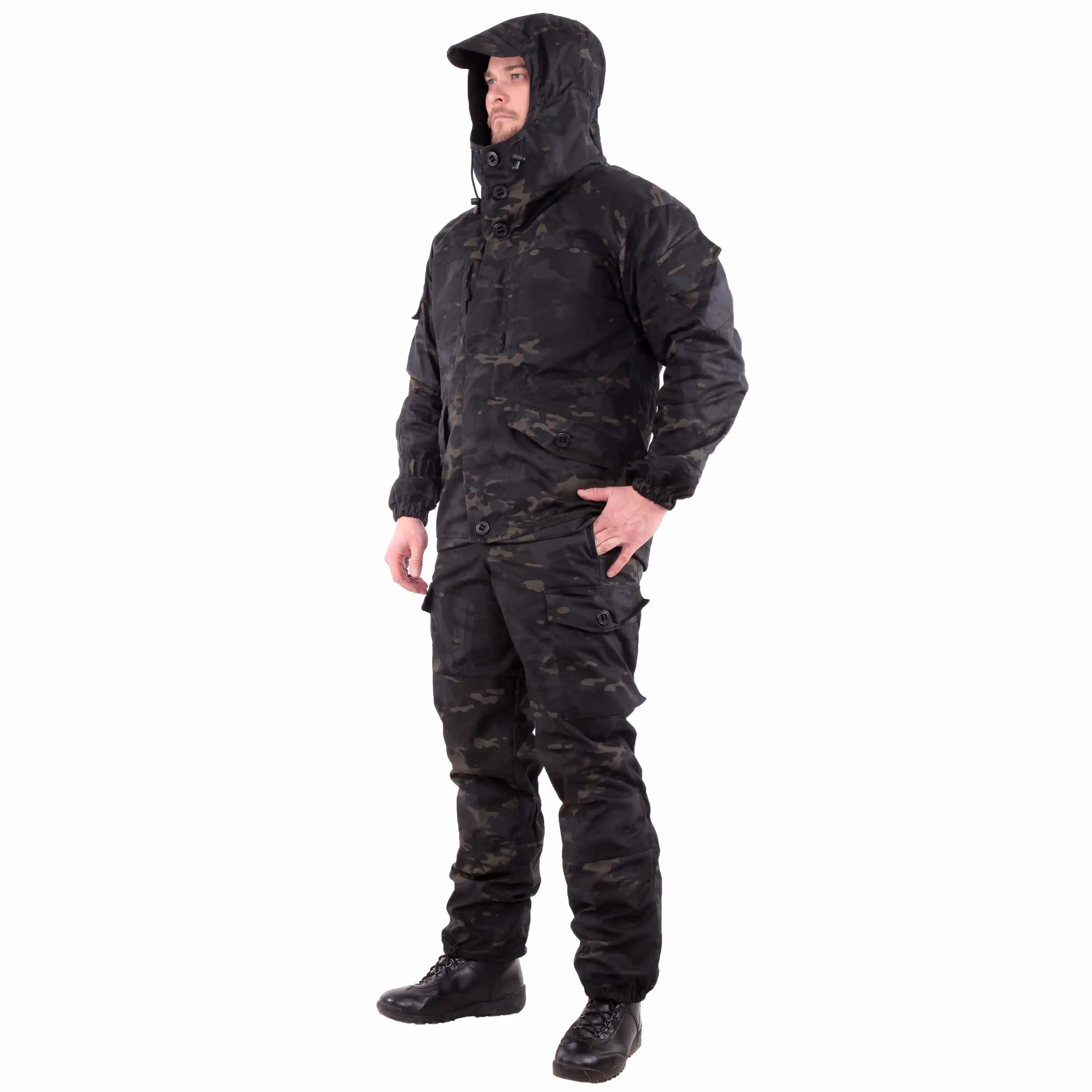 Костюм Горка рип-стоп на флисе Multicam Black