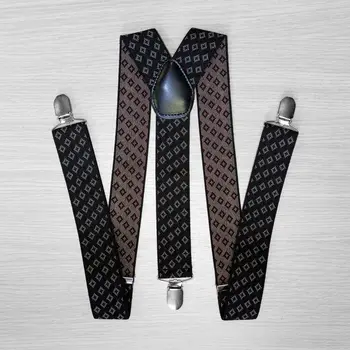 

Suspenders for trousers wide (3.5 cm, 3 clips, black, pattern) 54165