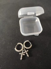 Pendientes de aro pequeños con Cruz para mujer, de Plata de Ley 925, cristal de circonita Simple, color dorado y plateado, joyería