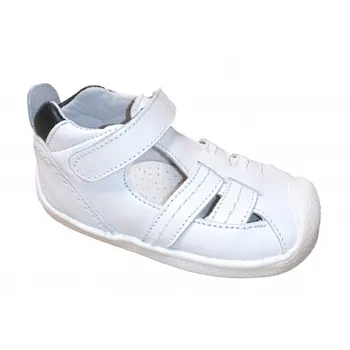 

Sandals mix leather white with navy blue with protective helmet, d'Bebé