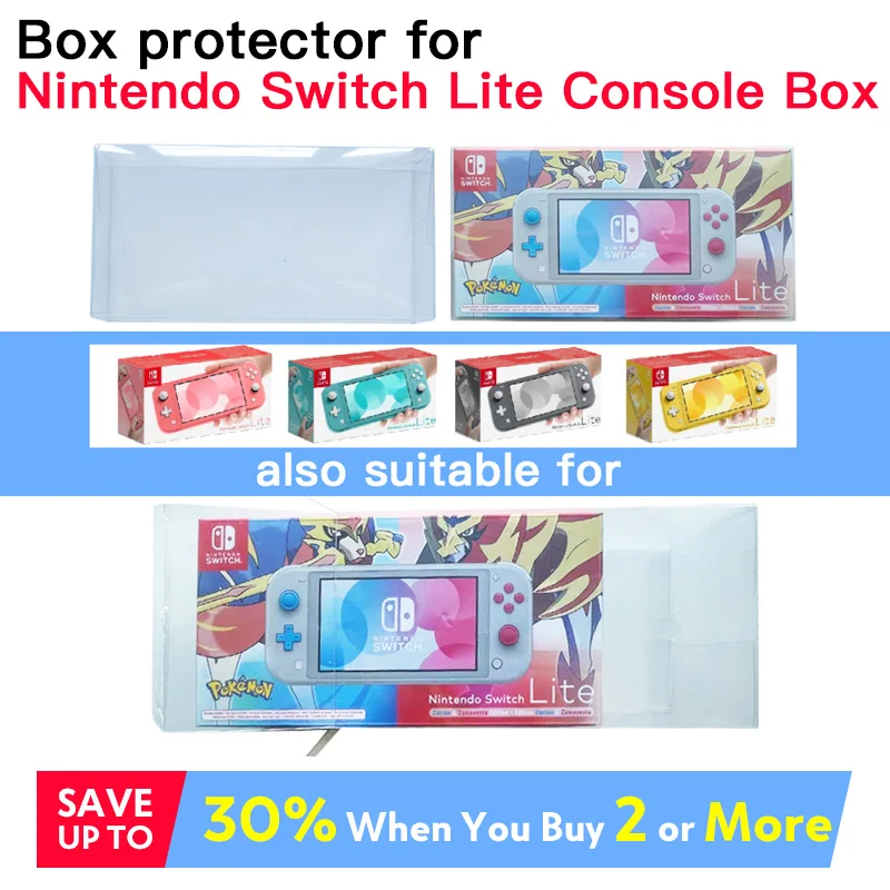 Box Protector Per Nintendo Switch Lite Console Sleeve Custom Made Perfect Size Pet Clear Plastic Protection
