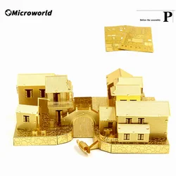Microworld – Puzzle Nano 3D en métal, Kits de modèles de construction de ville ancienne de Jiangnan, jouets éducatifs découpés au Laser, cadeaux pour adultes 