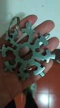Copo de nieve multiherramienta 16-en-1 nieve Multi-herramienta destornillador bicicleta herramientas llavero bolsa etiqueta M4 M5 M6 llave hexagonal clave abrelatas de botella