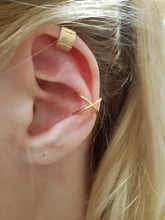 VKME-pendientes de estrella de oro sin Piercing para mujer y hombre, pendientes de Clip para la oreja de cartílago falso Simple, joyería con Clip