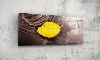 

Yellow Leaf 92x36cm Glass Table Glass Painting Printing Glass Table
