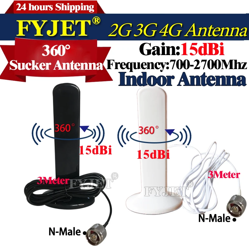 15Dbi 2G 3G 4G Antenna 698-2700Mhz Antenna Interna Omni Sucker Antenna Gsm Connettore N Per Ripetitore Di Segnale Mobile 2G 3G 4G