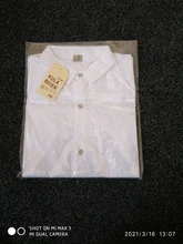 Camisetas de manga larga para niños, camisa de Blanco sólido de algodón a la moda, con botones y cuello vuelto, 8 12y, primavera 2021