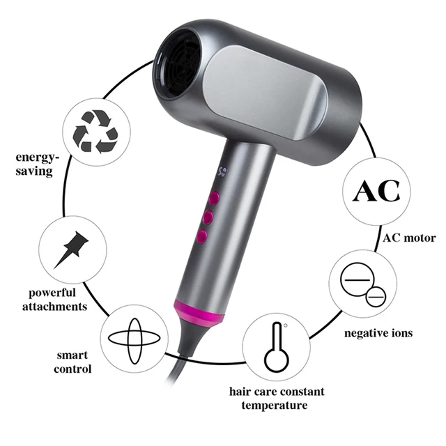 Touch Sensor Haar Fön Trockner Smart Negative Ionic Digital Bildschirm Mini  Haartrockner Leistungsstarke Schnell Trocknende Kleine Blowdryer Q230828  Von 14,85 €