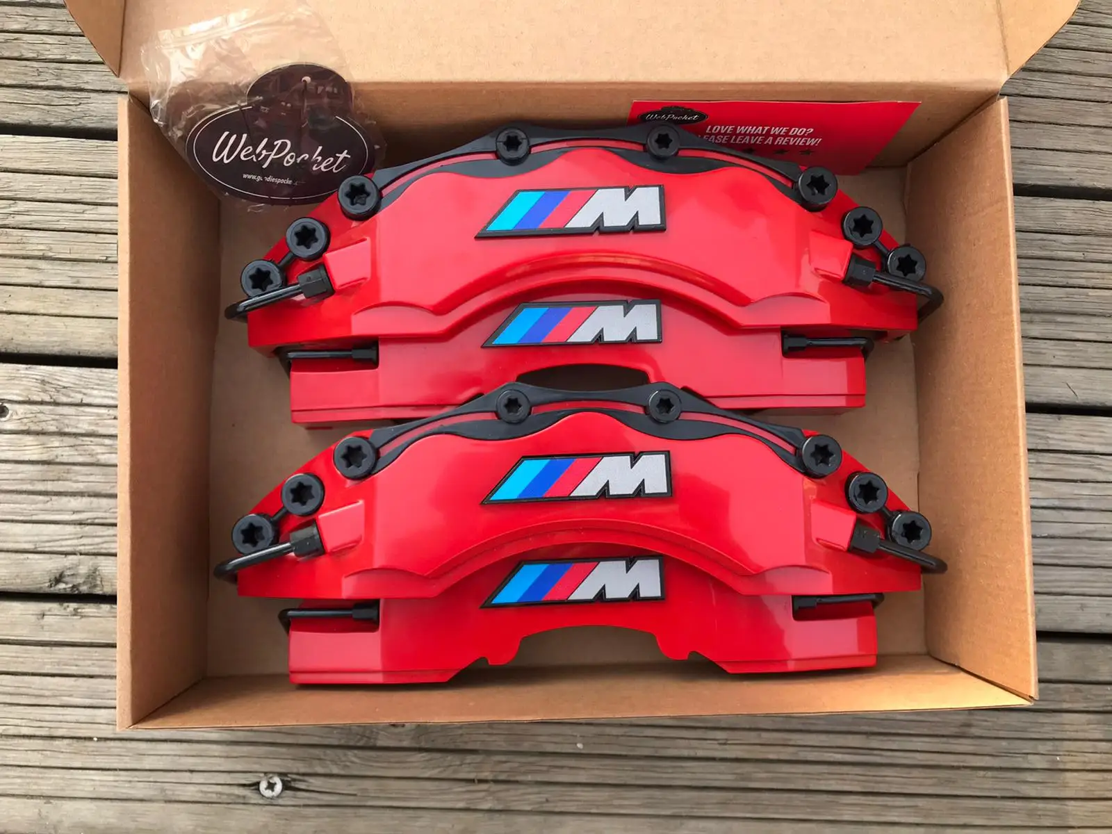 

4pc Brake Caliper Covers Red E30 E36 E46 E39 E90 E91 E92 E60 F80 F82 M POWER