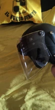 Visera recta para casco de motocicleta, visera Retro de 3 botones para cara abierta, transparente, plata y negro