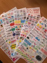 6 unidades/juego Kawaii, libro planificador de mercado de dibujo bonito, diario, decorar pegatinas de papelería, álbum de recortes transparente de PVC