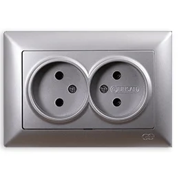 

PnpnElectrıc Gns Visage Ambiance Metallic Silver Double Groundless Socket 16A 220V AC