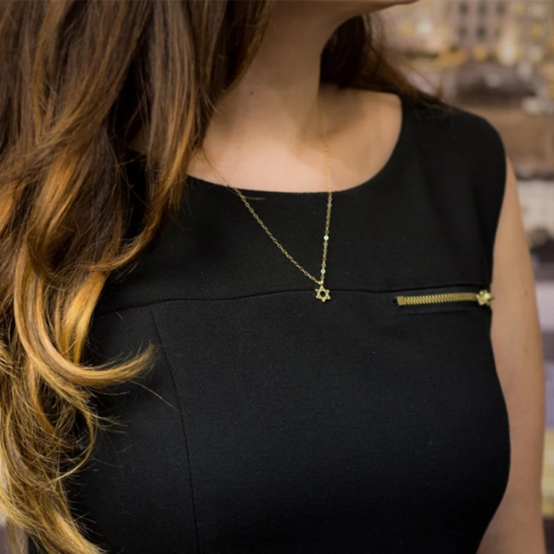 男性用のダビッドスターの宝石 ネックレス 五芒星 宗教的なステンレス鋼のアクセサリー 誕生日プレゼント 10個 Star Of David Pendant Star Of Davidstainless Steel Chain Aliexpress