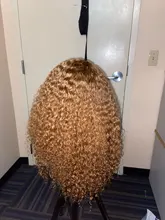 Marrón y rubia resaltar peluca mongol Afro rizado Pelo Rizado peluca pelucas de cabello humano para las mujeres 180 de densidad T parte de encaje peluca 13x6 6x1Remy