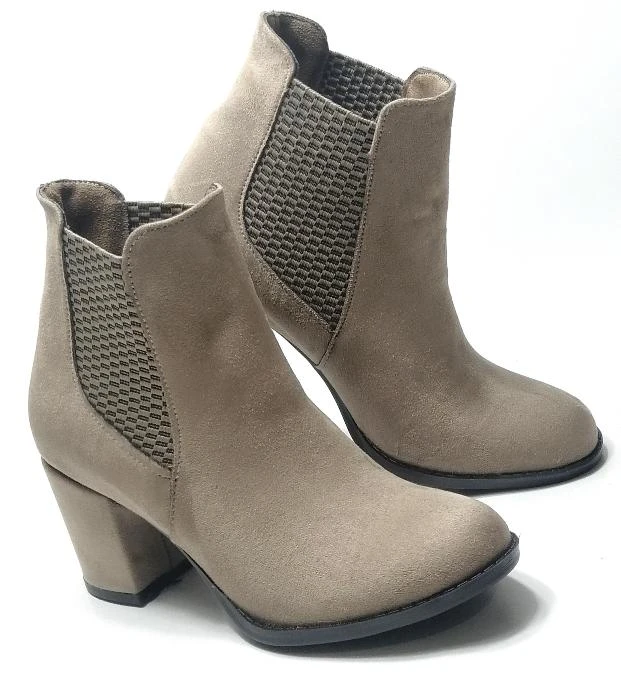 Botas CHELSEA para mujer, de tacón grueso, COLOR visón MATERIAL de gamuza Calidad, oficina, viaje, nueva moda, hasta el tobillo| - AliExpress