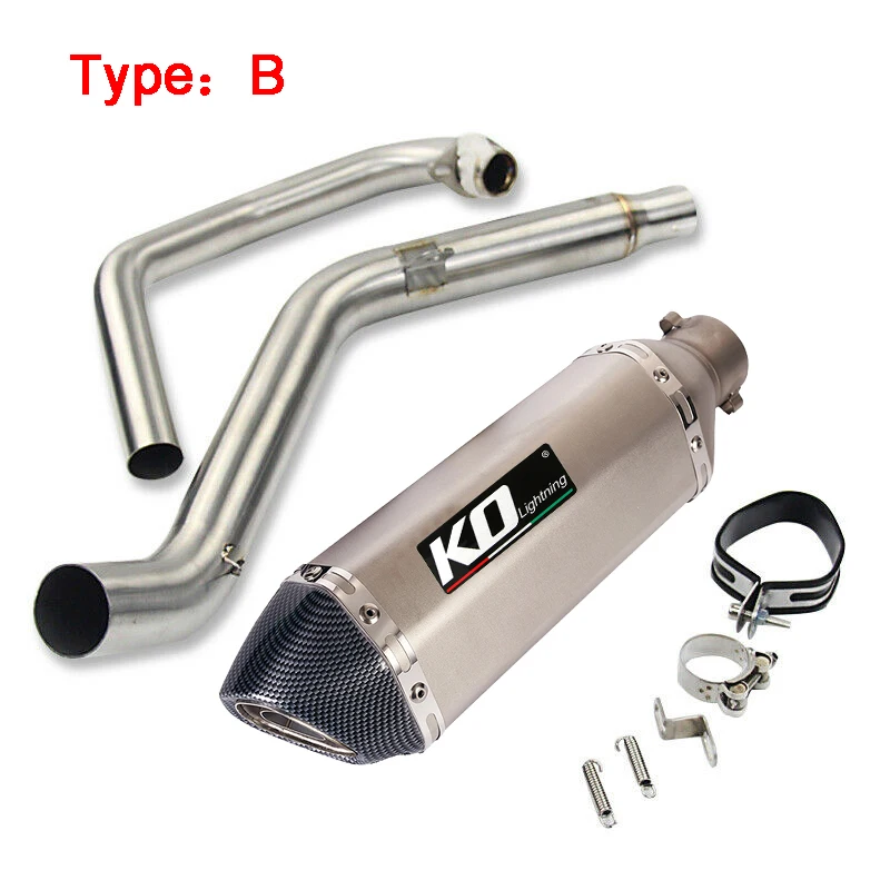 For Honda CB190R CB190F Until 2018 Motorcycle Exhaust System Pipe Baffles 51mm Muffler Slip On Front Middle Connect Link Tube