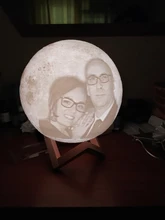 USB Rechargeable Moon-Lamp Night-Light Lunar Custom Tap/remote-Switch 3d-Printing Photo/text