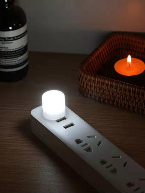 Led Book Light Desk Reading Lamp Nightlight Small Table Lamp For Laptop PC Power Bank 5V Round White Mini Body Energy Saving