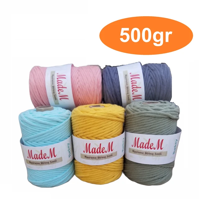 Knity Macrame Craft Cord 5mm Yarn 100m Fiber Crochet Knitting Braiding  Knotting Weaving Chain Thread Handmade