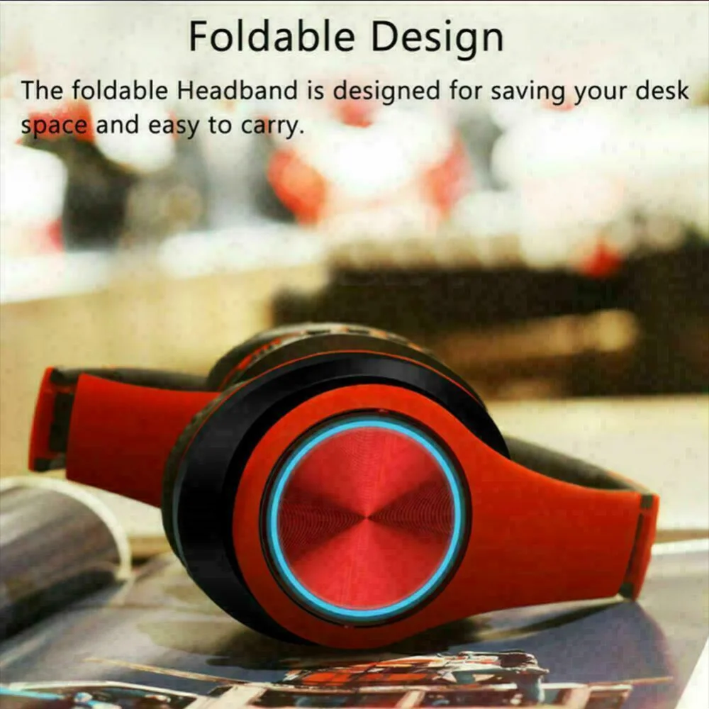 PinZheng Bluetooth Earphones Dual Stereo Wireless Headphones For Smartphone With Mic Headset LED Light Sport Gaming Headphones